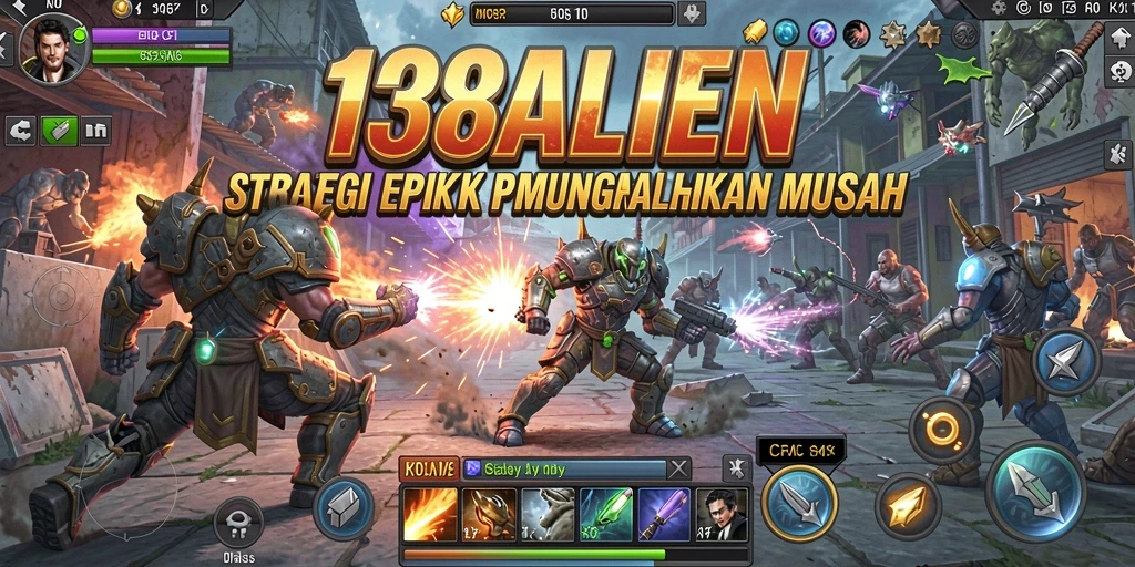Screenshot dari gameplay 138ALIEN yang menampilkan pertempuran strategis.