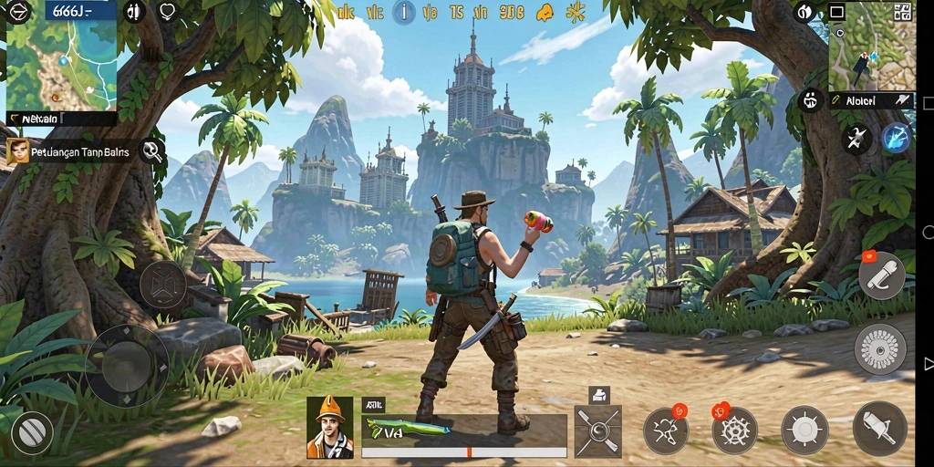 Screenshot menunjukkan gameplay Open World yang mengesankan di 666J.