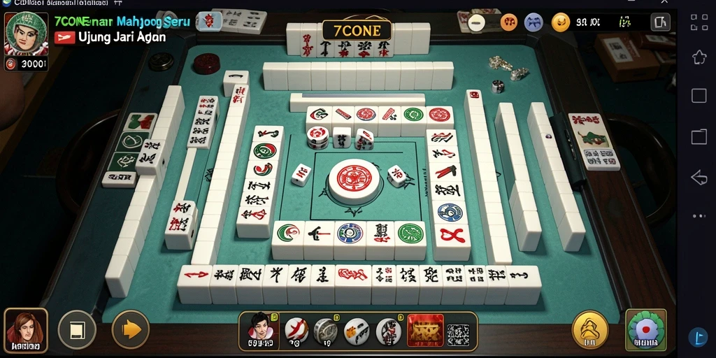 Tampilan permainan Mahjong yang seru dan menarik di 7CONE.