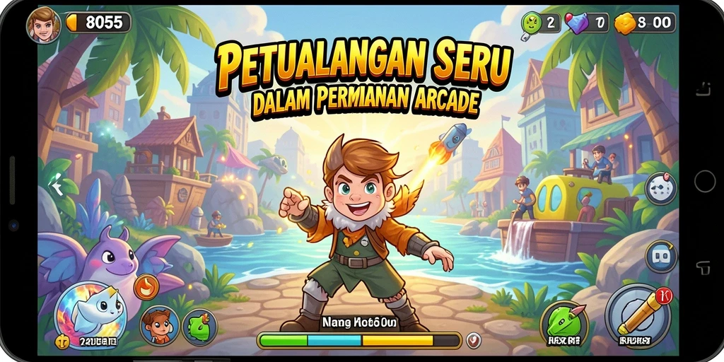 Tampilan gameplay 8055 yang seru dan menantang di setiap level.