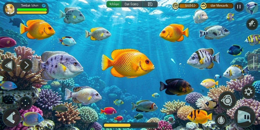 Tangkapan layar utama dari gameplay Tembak Ikan yang seru.