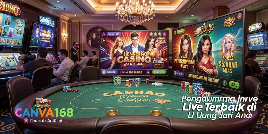 Tampilan gameplay seru di aplikasi CANVA168 Live Casino.