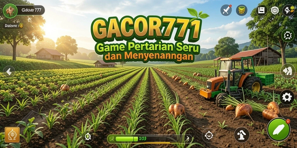 Tampilan gameplay GACOR777 yang menarik dan penuh warna saat bertani.