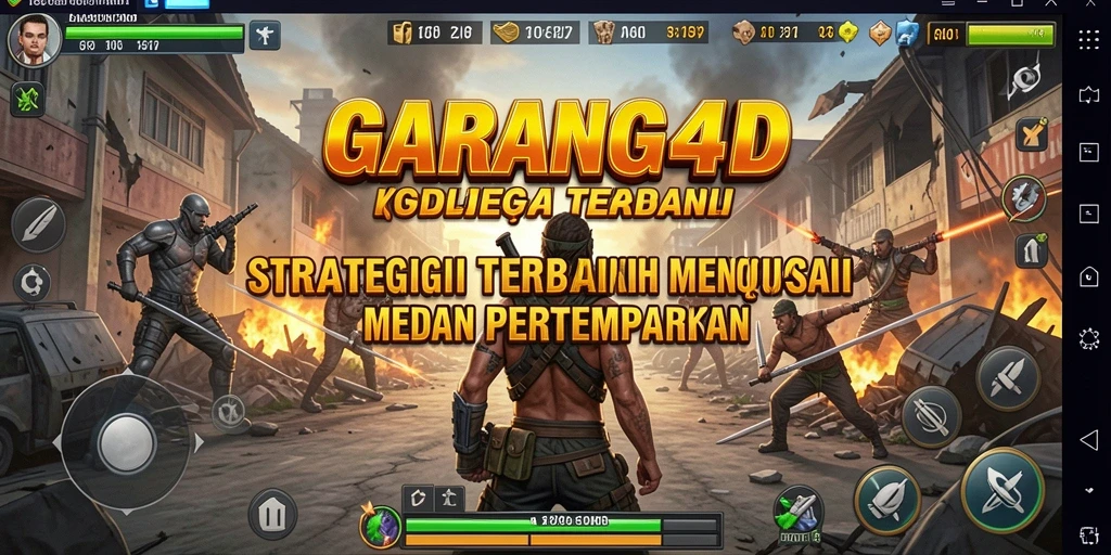 Tangkapan layar menunjukkan aksi pertempuran mendebarkan di GARANG4D.