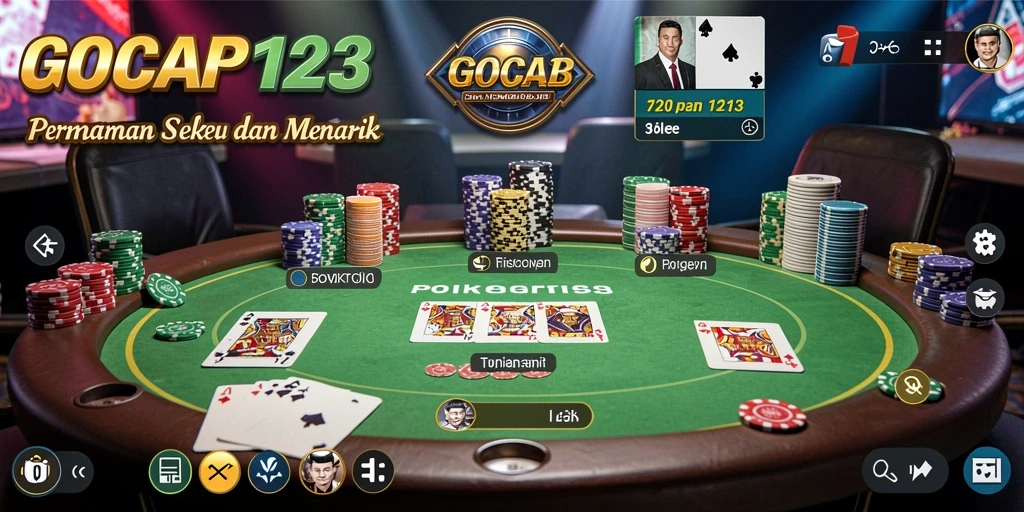 Tampilan gameplay mendebarkan dari GOCAP123 saat bermain poker.