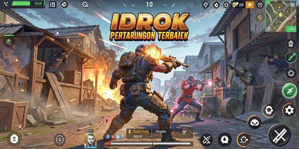 Ilustrasi Gameplay IDROK dengan aksi Battle Royale yang seru.