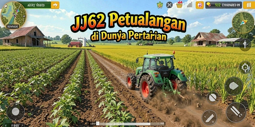 Screenshot gameplay JJ62 yang menunjukkan proses bertani yang menyenangkan.