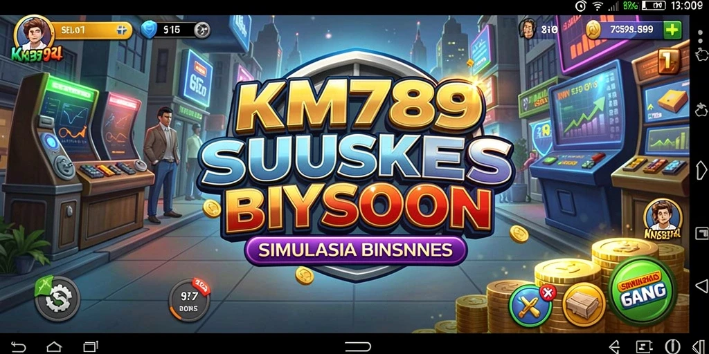 Tangkapan layar gameplay menunjukkan strategi bisnis yang menarik.