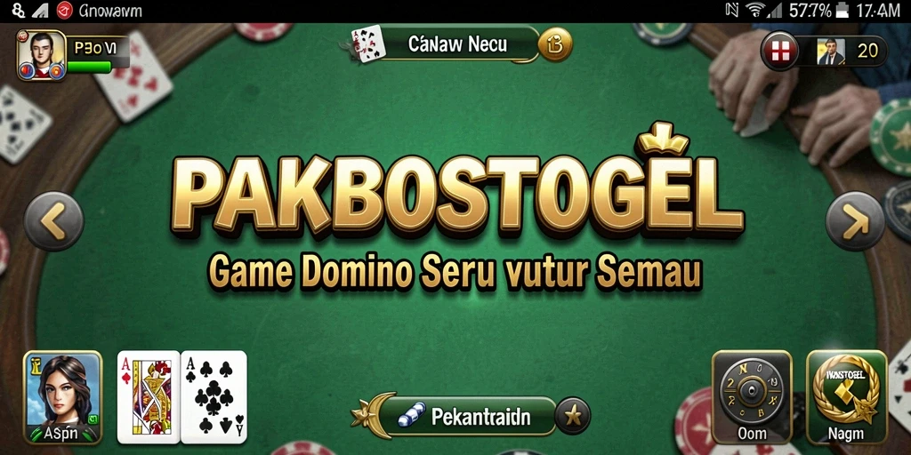 Screenshot gameplay PAKBOSTOGEL yang menunjukkan serunya bermain Domino.