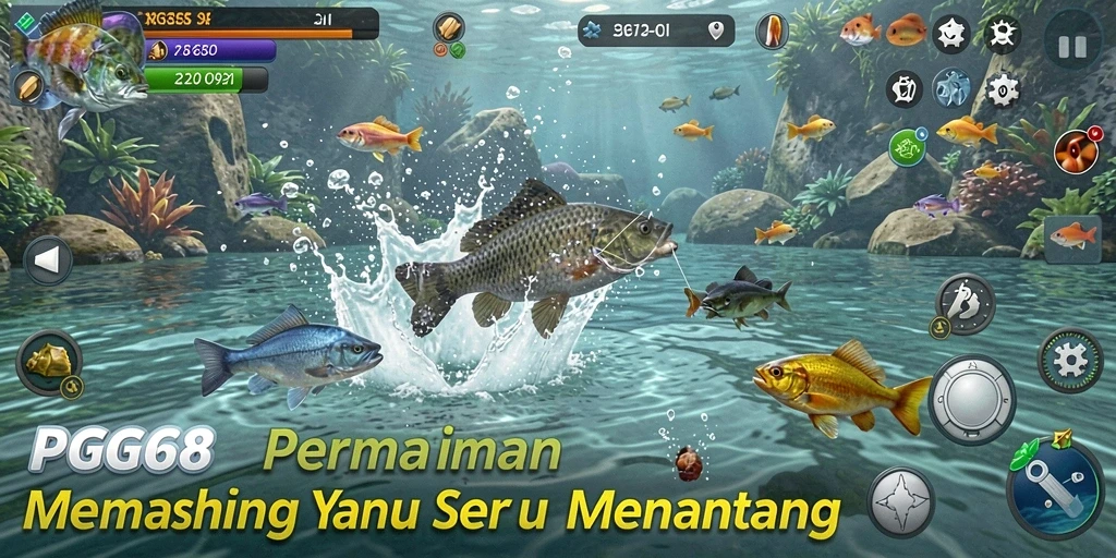 Tampilan gameplay PGG68 dengan suasana memancing yang realistis dan grafik yang menakjubkan.