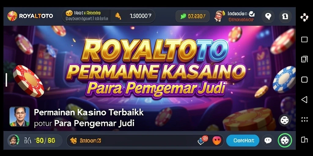 Tampilan gameplay menarik dalam aplikasi ROYALTOTO kasino.